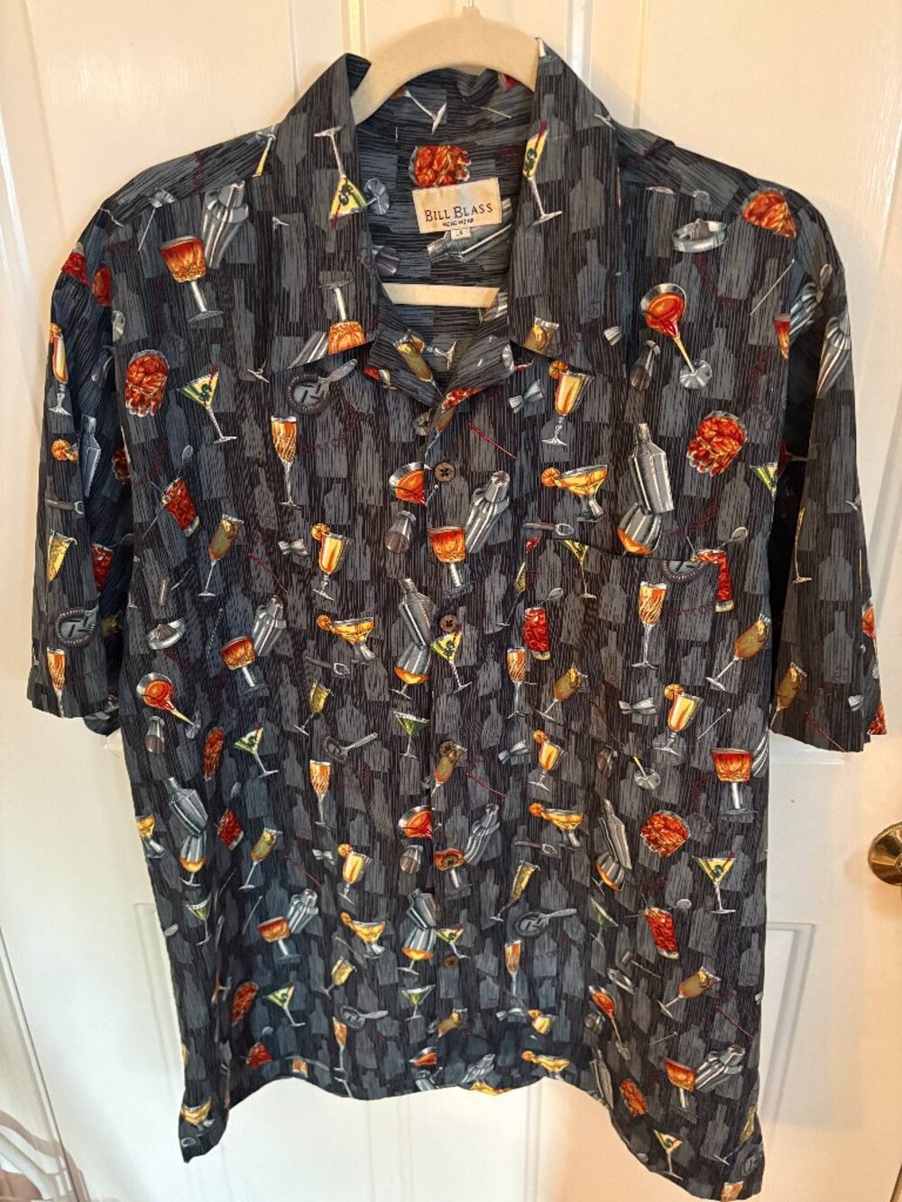 Men's Large Bill Blass Cocktail Print Shirt
